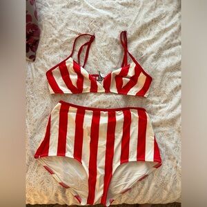 Solid and Striped bikini set size Small